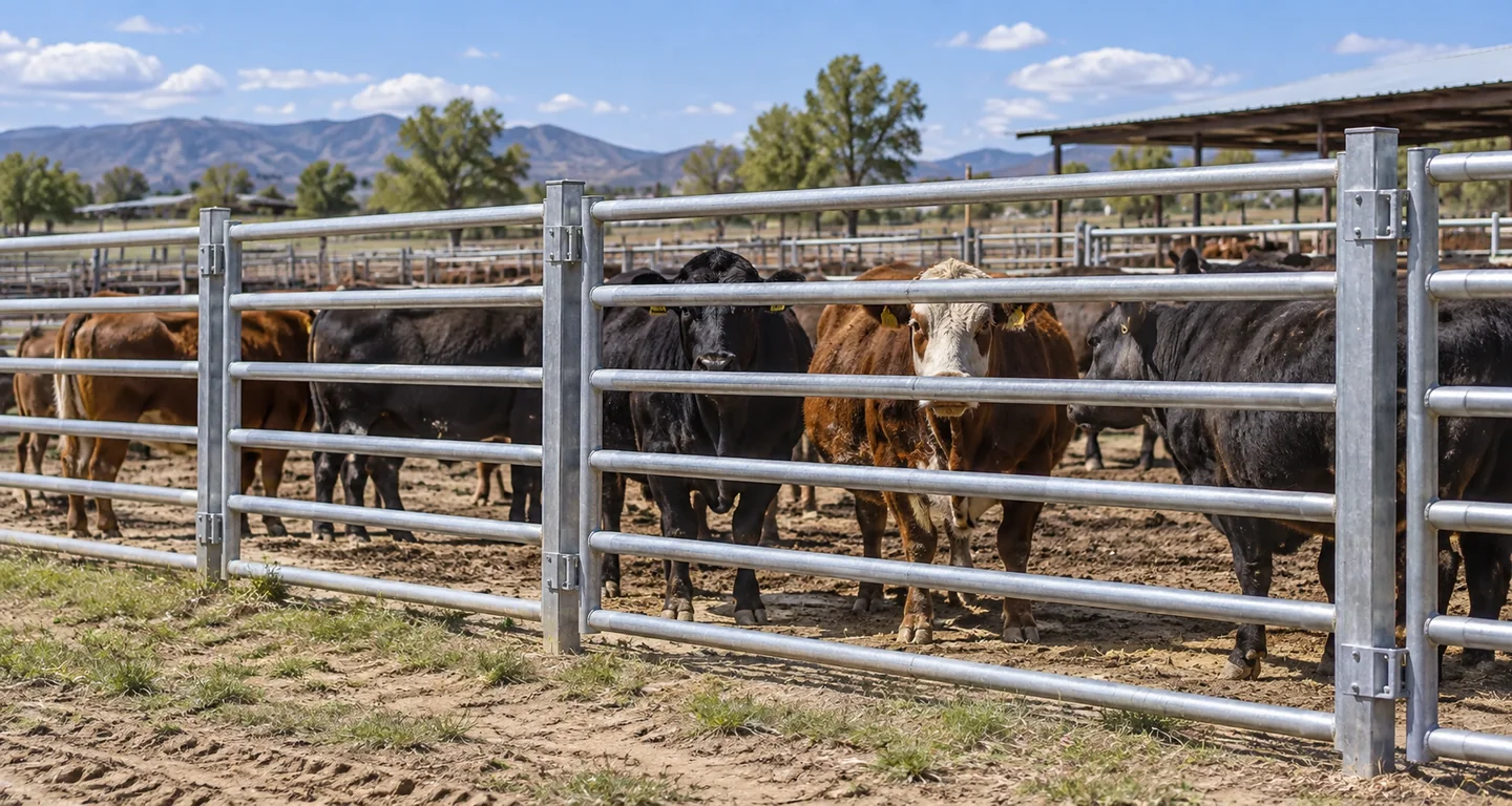 Panels at a cattle yard