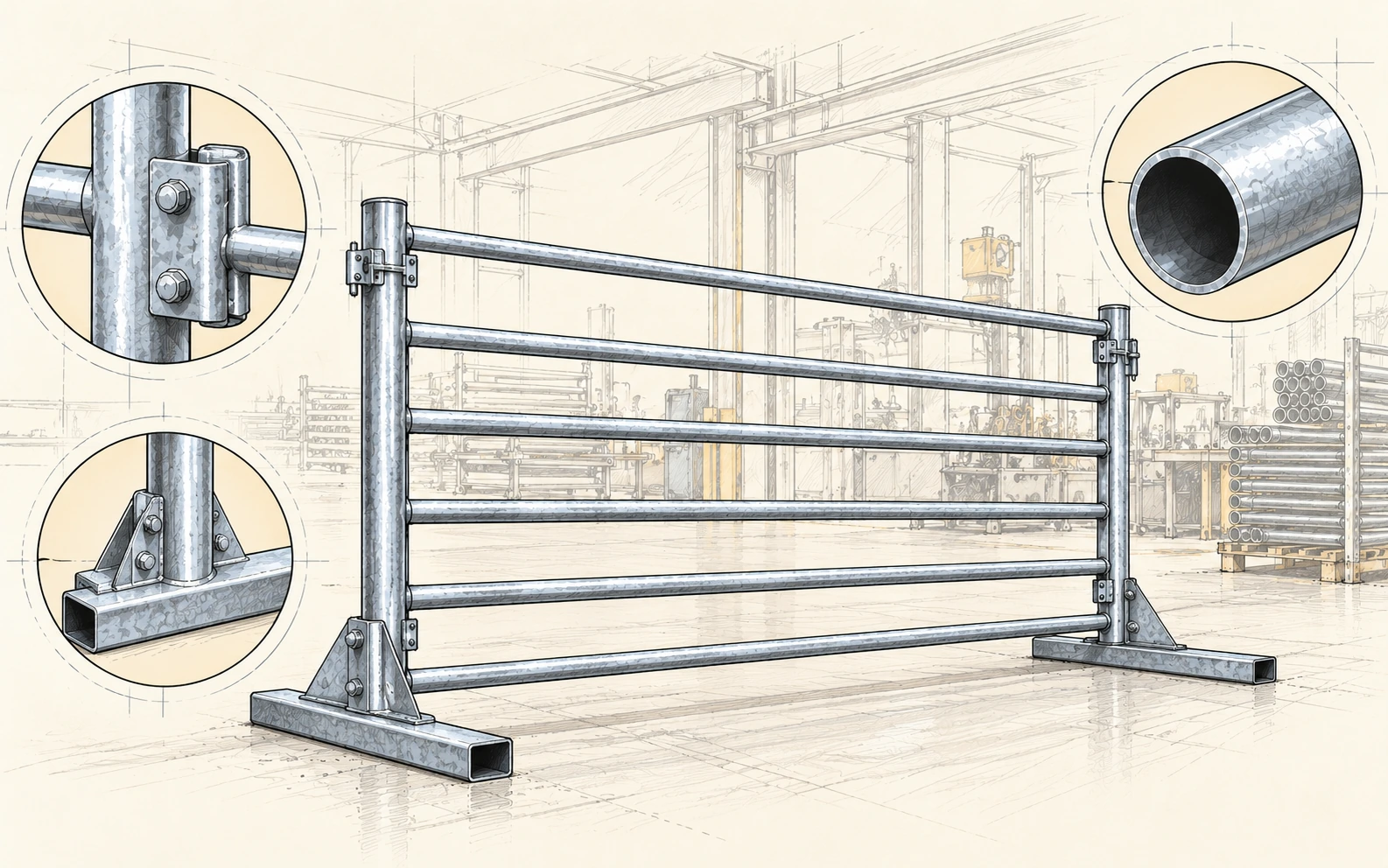 Custom Heavy-Duty Livestock Panel Support
