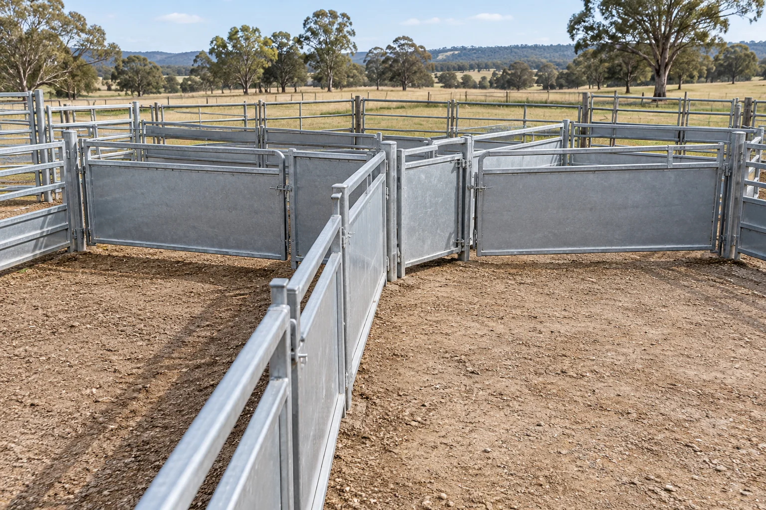 Conceptual sheep sorting junction with one incoming lane and separate exits