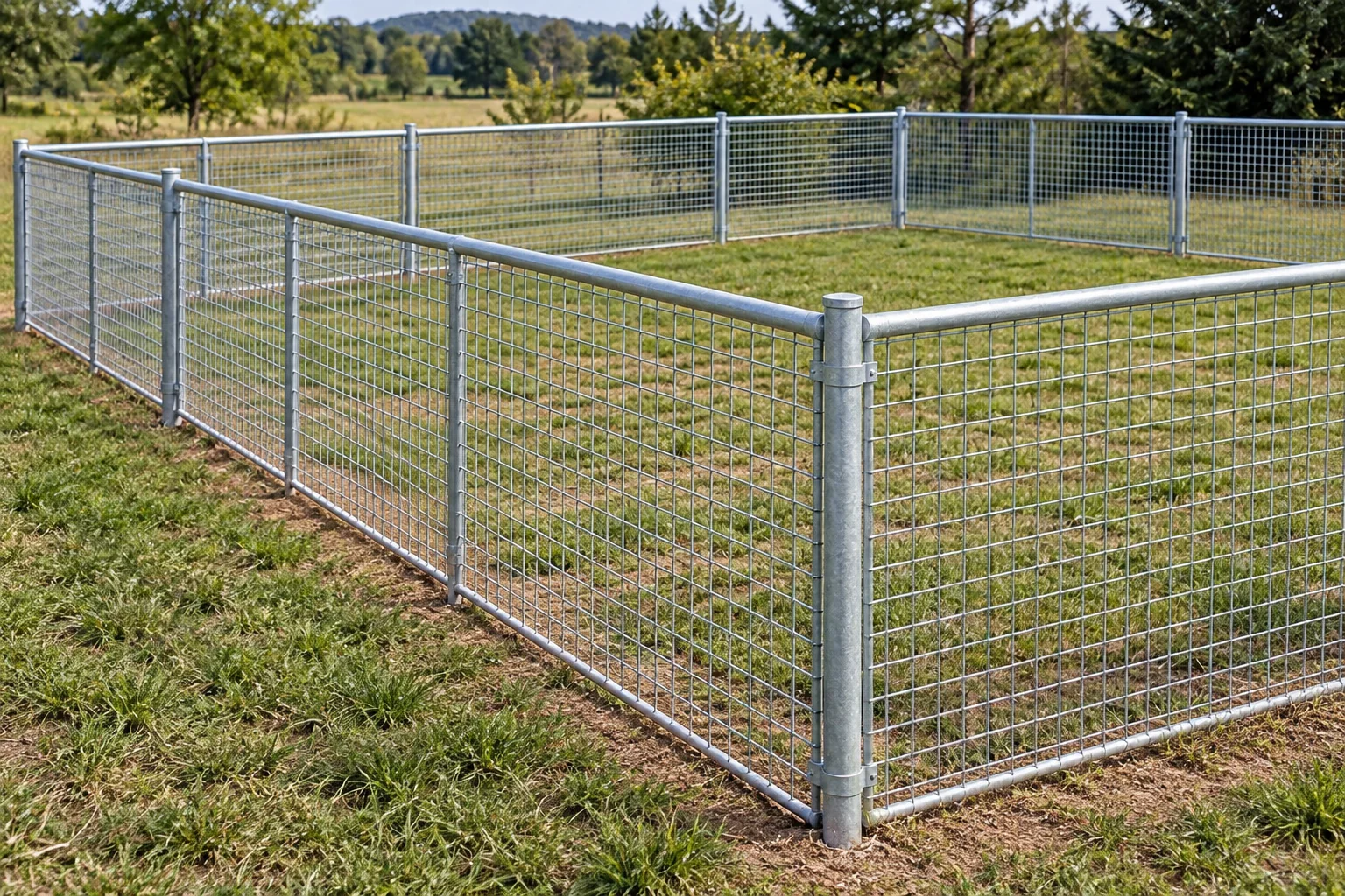 Conceptual steel-framed mesh enclosure with small openings